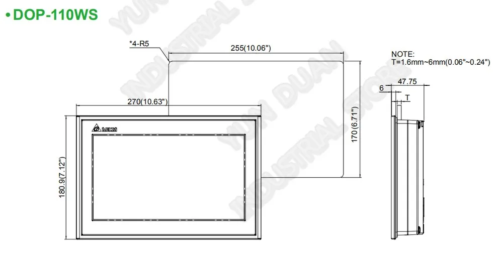 Delta DOP-110WS Ethernet 10," HMI 512 МБ ram 10,1 дюймов TFT lcd 800 МГц ARM MCU сенсорный экран RS232 RS422 RS485 USB хост клиент