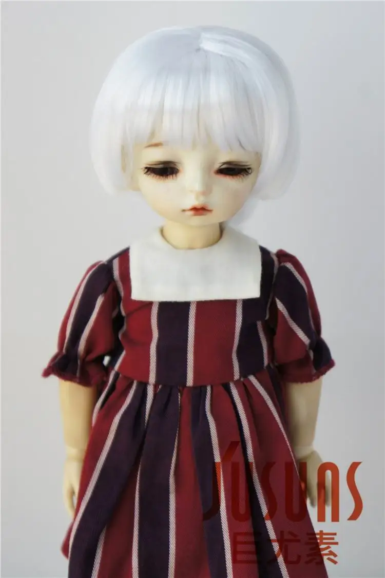 JD244 1/6 1/8 прекрасный BJD синтетический, мохеровый, для куклы парики короткий парик Bobo 5-6 дюймов 6-7 дюймов кукла аксессуары - Цвет: 6-7inch White SM101