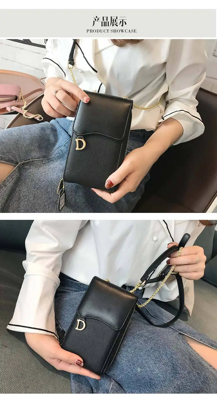 CICICUFF Genuine Leather Women Mobile Phone Bags Fashion Small Purse Female Chain Buckle Mini Shoulder Messenger Bag for IPhone