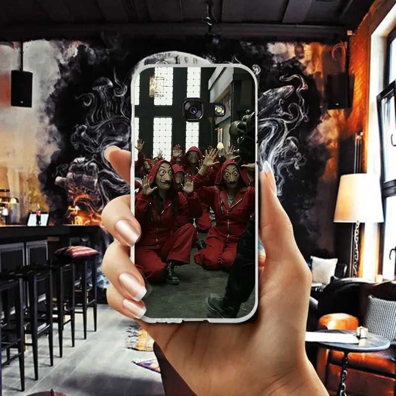 For Samsung Galaxy A3 A5 A7 J1 J2 J3 J4 J5 J6 J7 2016 2017 2018 Bags Soft Silicone Phone Cases TV The Paper House Money Heist |