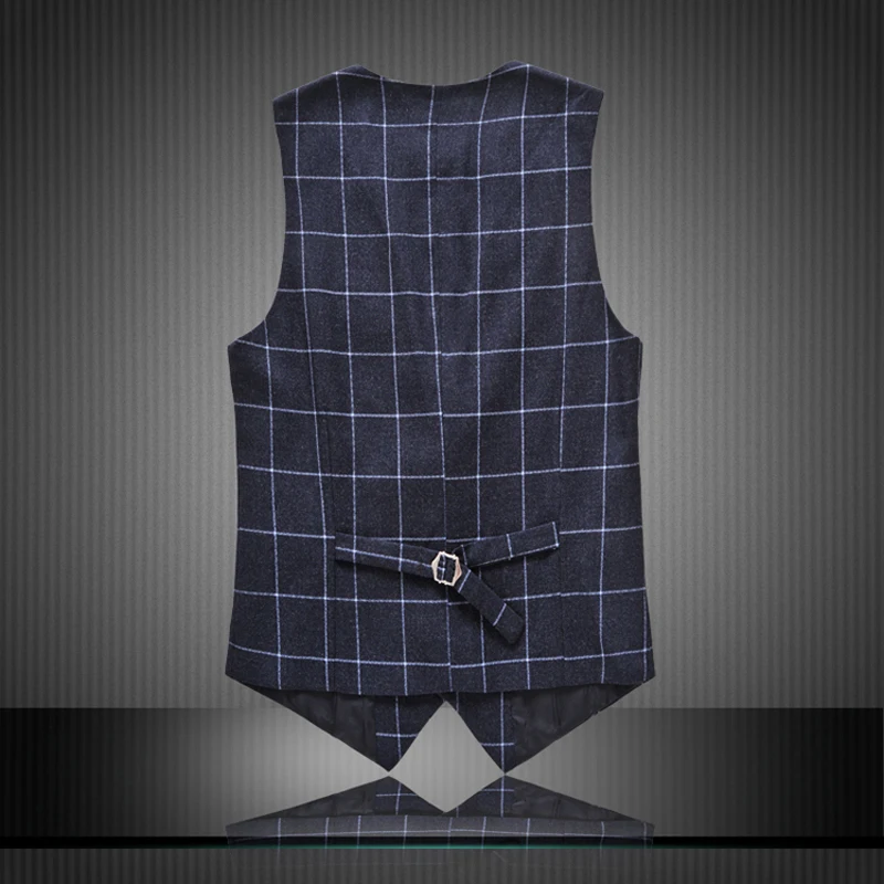 Новинка осени 2017 клетчатые жилеты для мужчин модный брендовый жилет мужской