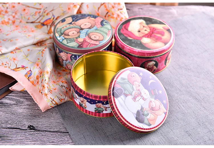 1 шт. жестяная коробка для печенья хранения медведя Zakka рождественский подарок