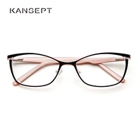 metal glasses frame women brand designer female vintage cat eye prescription eyeglasses pink full myopia optical frames eye