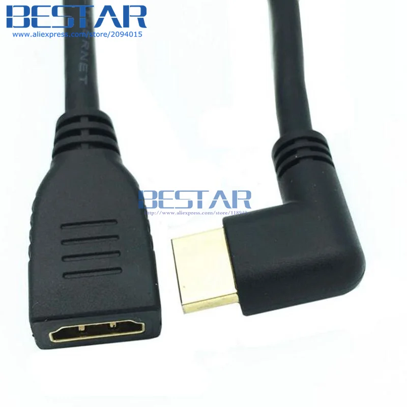 С крышкой вверх/вниз левый и правый угол HDMI 2,0 A male к женскому 4K* 2k 60Hz HD HDMI 2,0 v угол кабель-удлинитель для HDMI2.0 15 см 60 см 1,8 м 6FT 2FT