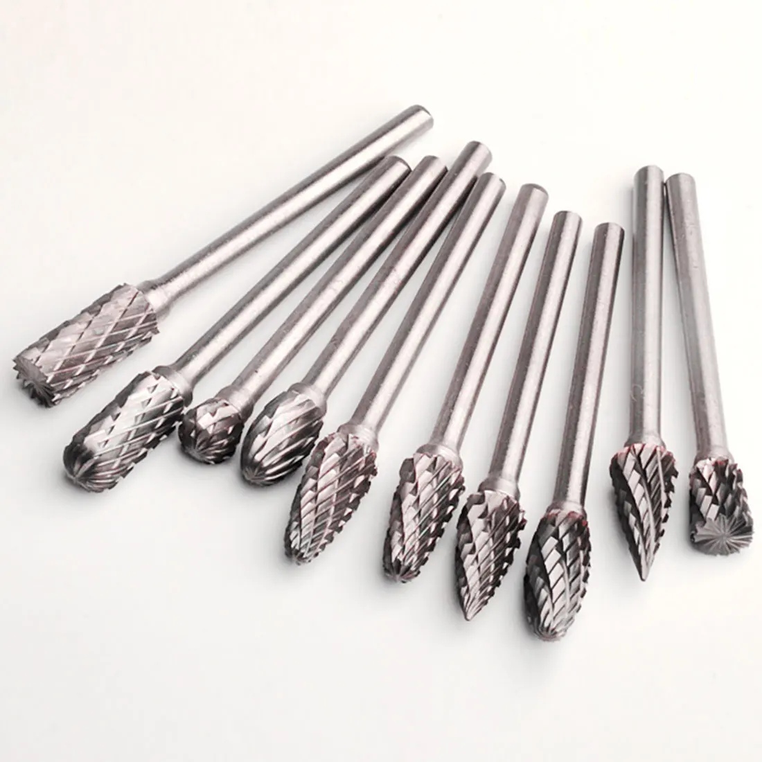 

Rotary tantalum tungsten steel milling cutter head 10pcs 1/8" Shank Milling Cutter Rotary hss cone drill set diamond drill