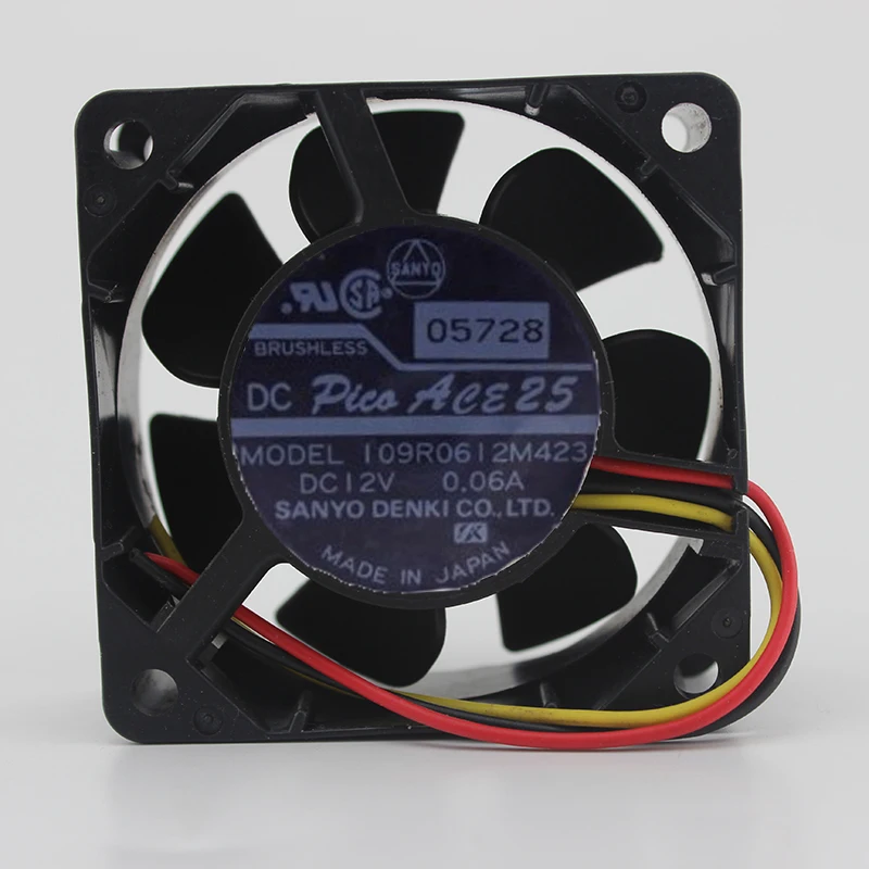 Оригинальный 109R0612M423 6025 12 v 0.06A 6 см ультра-тихий вентилятор охлаждения скорости 3 P |