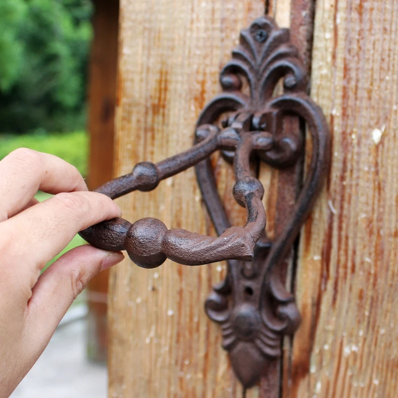 Античный деревенский дизайн Fleur De Lis домашний садовый декор чугунная дверная ручка