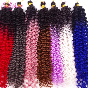 Sallyhair волнистые косички, синтетические вязаные косички, Омбре, цветные косички для наращивания волос, высокая температура