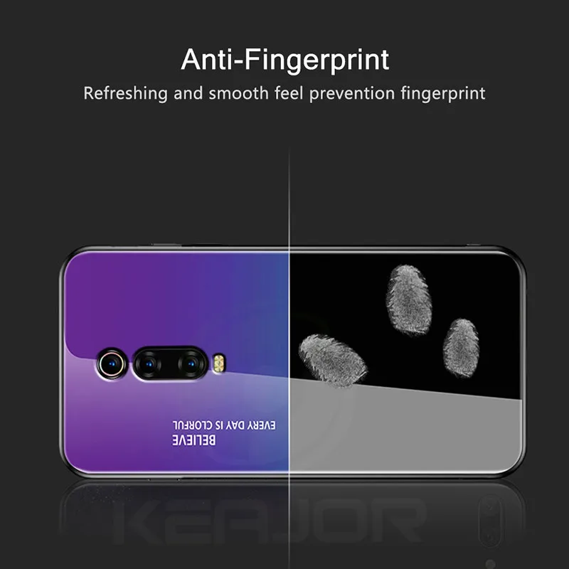 Keajor Case For Xiaomi Redmi K20 Mi9T Pro Gradient Tempered Glass Bumper Fundas Luxury Back Cover Mi 9t K20Pro |