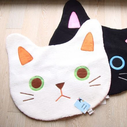 Новый дизайн простой нескользящий коврик с милым котом черный и белый цвет