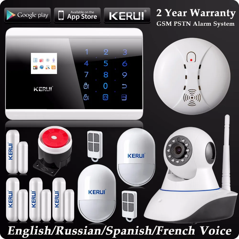 Kerui LCD Беспроводная Проводная GSM SMS Система домашней сигнализации с
