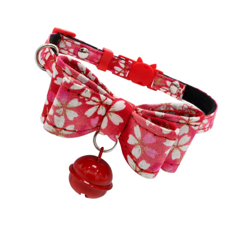Adjustable Dog Collar Cat Necklace with Bow Tie Pet Collars Fashion Small Large Custom Accessories | Дом и сад