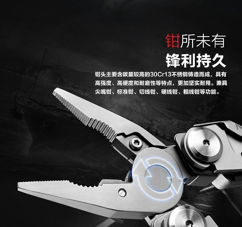 Xiaomi Mijia Многофункциональный складной нож Ножницы открывалка для бутылок Отвертка Плоскогубцы из нержавеющей стали армейские ножи Охота Кемпинг