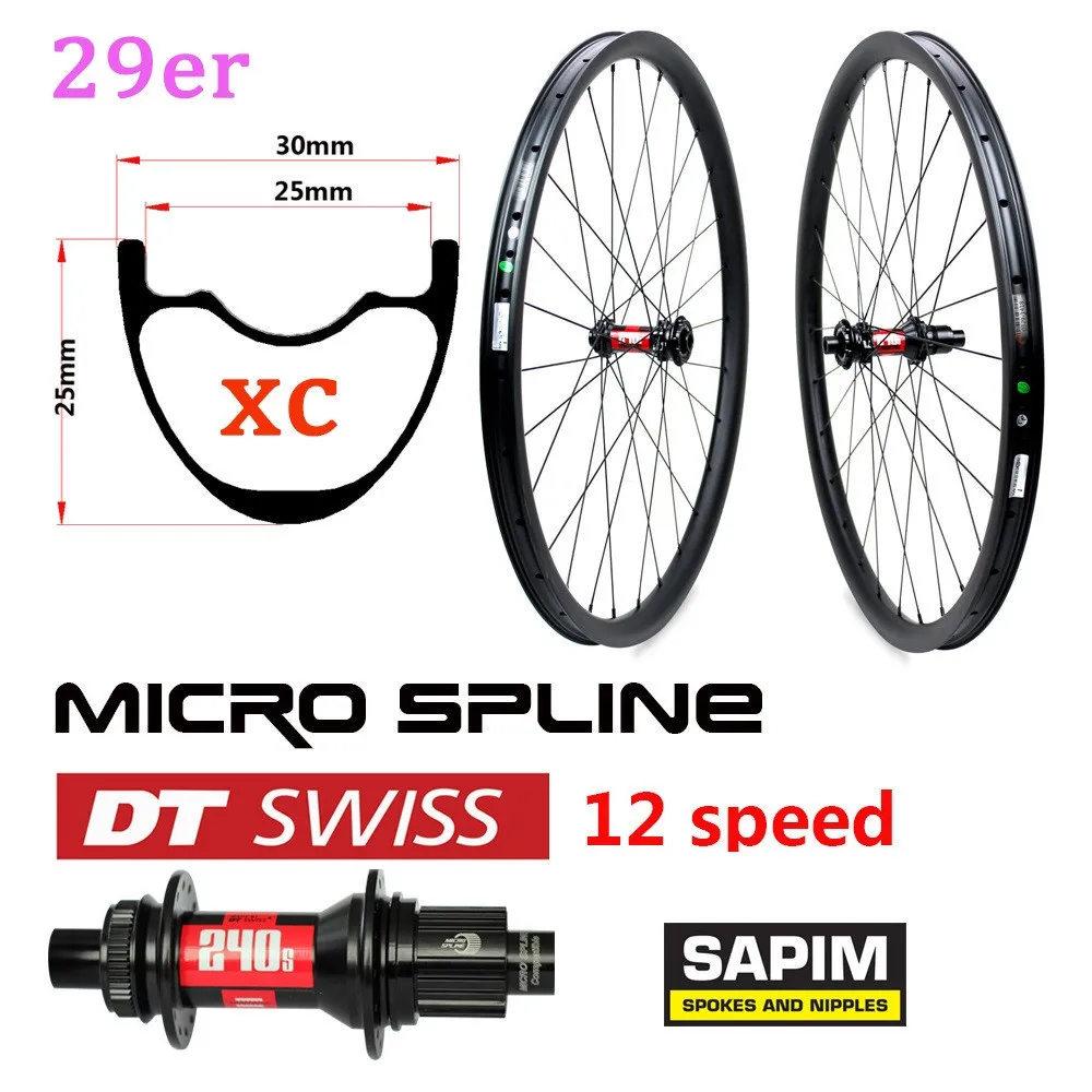 12 Скоростей DT Swiss 240 концентратор 29er углеродный обод MTB 345 г XC горный велосипед колесная бескамерная готовая супер светильник
