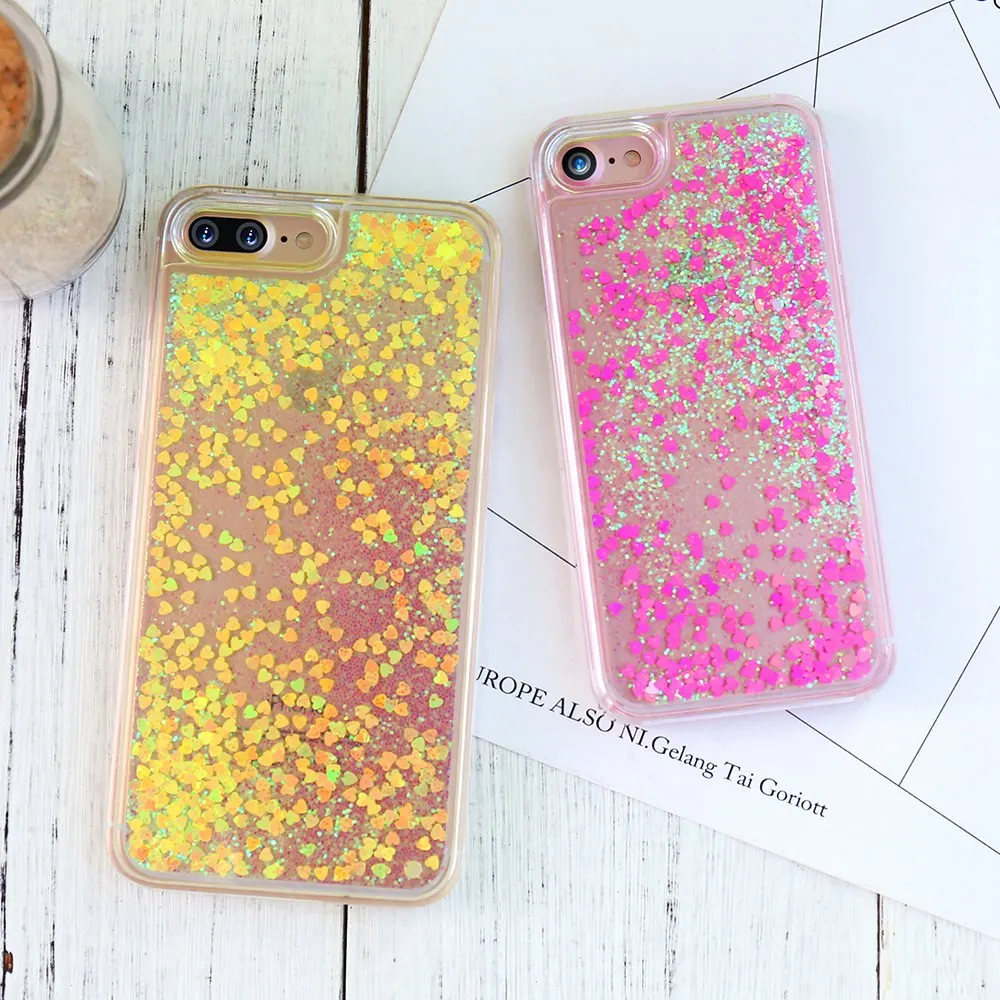 KISSCASE крышка для iPhone 5 5S SE дело Блеск зыбучие пески прозрачный телефона Чехлы 6 S 7 Plus