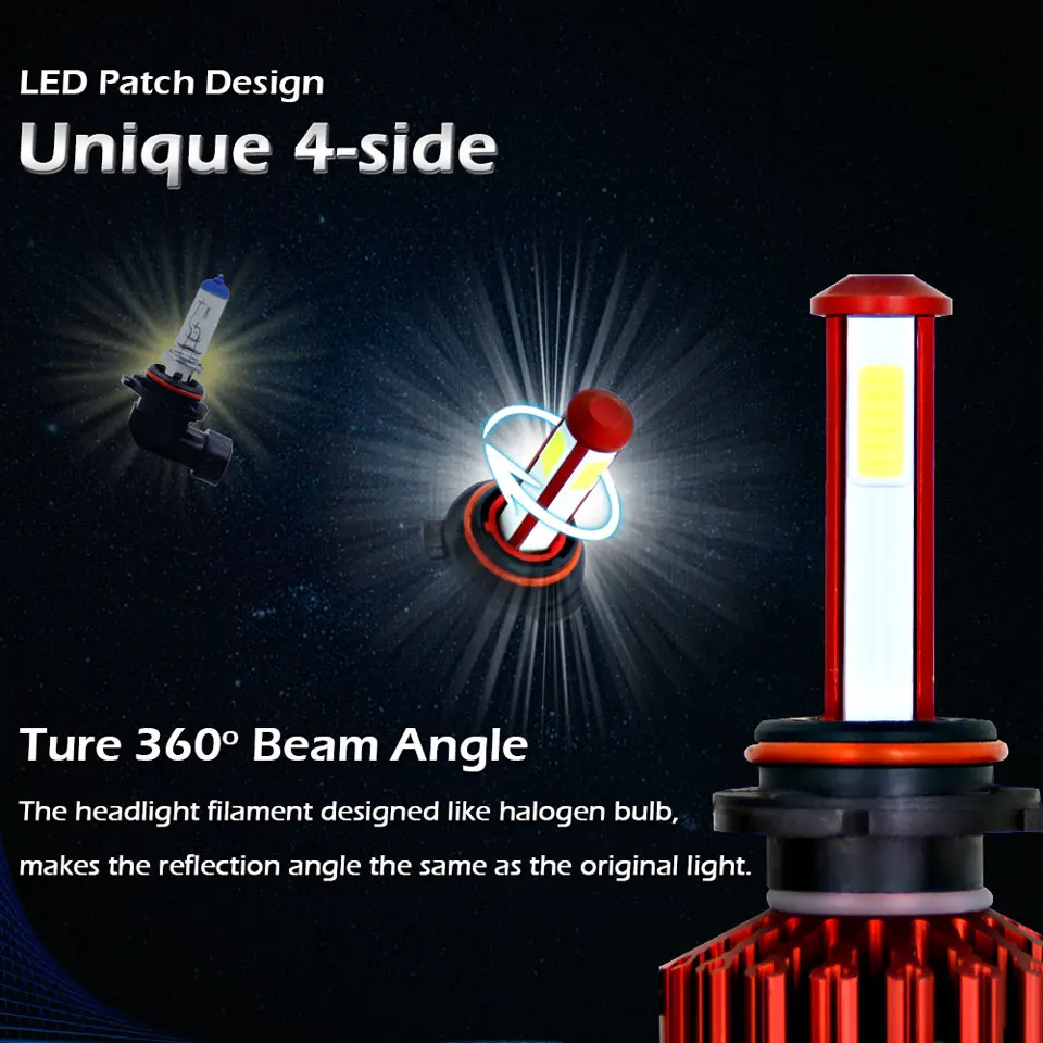 2 шт Автомобильный светодиодный фары Новый R7 красный H7 супер яркий 8000LM