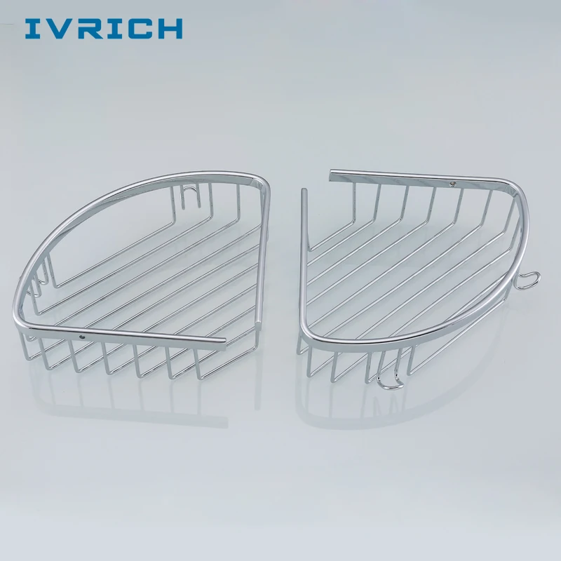 IVRICH двух Слои сетчатая корзина полка утолщенной Сталь Ванная комната полки