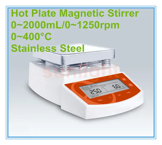 Цифровая магнитная мешалка емкость 2 л температура нагрева 400 градусов Цельсия и
