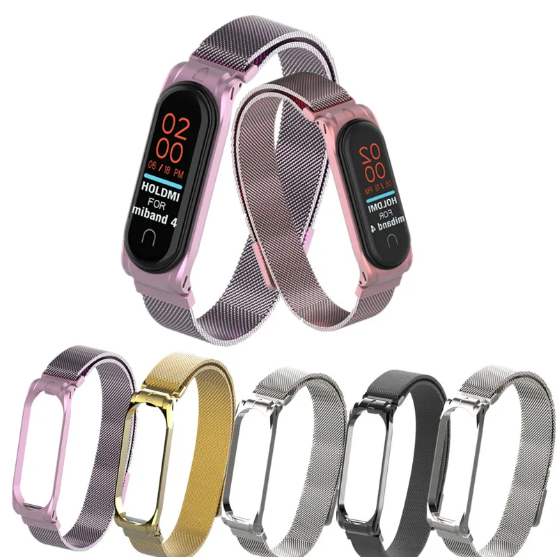 Mi Band 4 3 магнитный ремешок металлический ремешок из нержавеющей стали mi band 4 3 браслеты mi band 4 3 ремешок металлический браслет для xiaomi mi band 4
