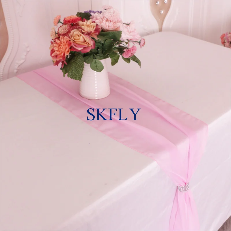 baby pink RU015K уникальный необычный Высококачественный Свадебный фиолетовый серый белый Тиффани голубой детский розовый пыльная роза мягкая прозрачная вуаль настольная дорожка - Цвет: baby pink