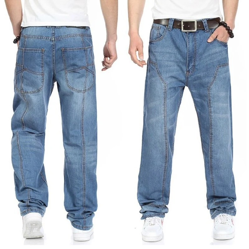 

2019 new casual large size jeans men plus fertilizer to increase the individuality fashion Hip-hop jeans Loose