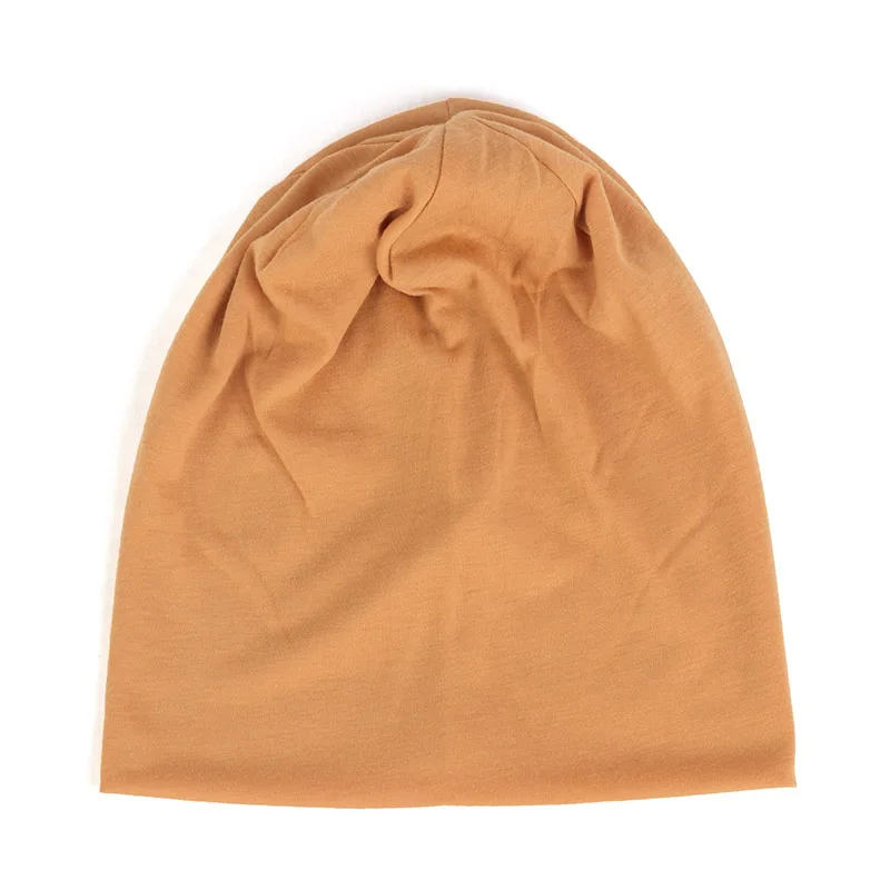 Ginger Yellow Сплошной цвет slouky Beanie для женщин модные мужские кепки из хлопка тюрбан шапки унисекс Beanies женские весенне-зимние шапки эластичные - Цвет: Ginger Yellow