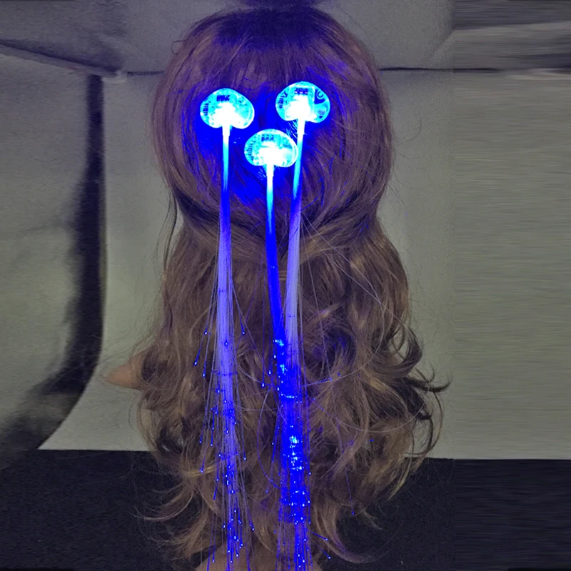

Fashion 30pcs/lot Blue Color Flash LED Hair Braid Light Up Hairpin Decoration For Party Christmas Supplies Headdress Accessory