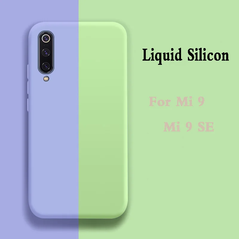 Чехол для xiaomi mi 9 se мягкая задняя крышка из жидкого силикона однотонный чехол