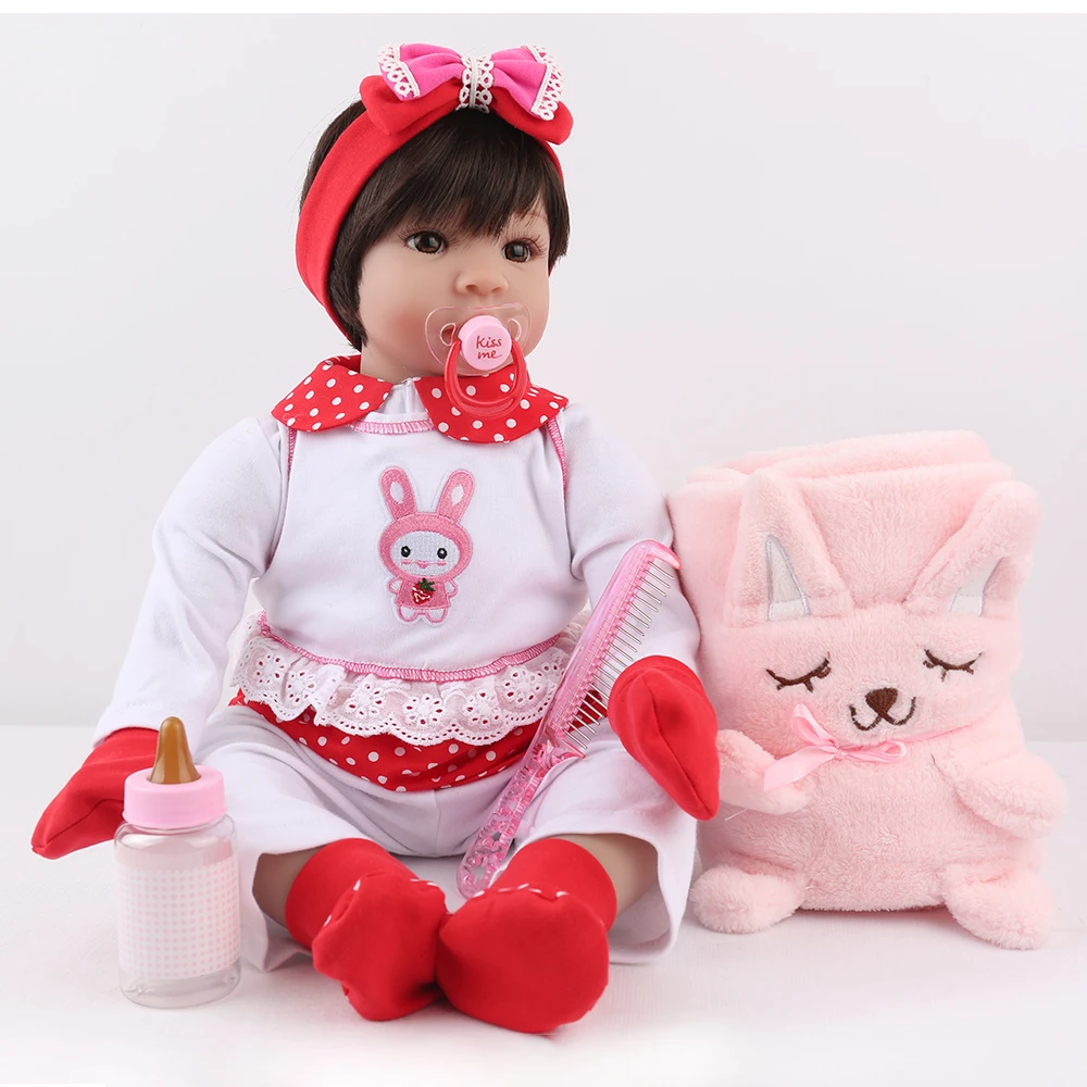 

NPKDOLL Reborn Baby Doll Lifelike Bebe Boneca мягкая виниловая Акция очаровательная девочка милый 22 дюймовый подарок на день рождения и Рождество для детей