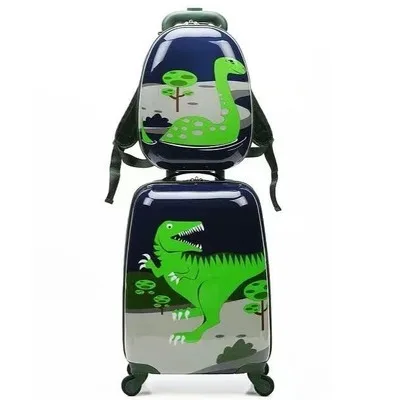 STYLE A a set 18 дюймов рюкзак мультфильм милые животные Дети abs сумки на колёсиках набор Спиннер детские чемоданы тележка дорожная сумка студента - Цвет: STYLE A a set