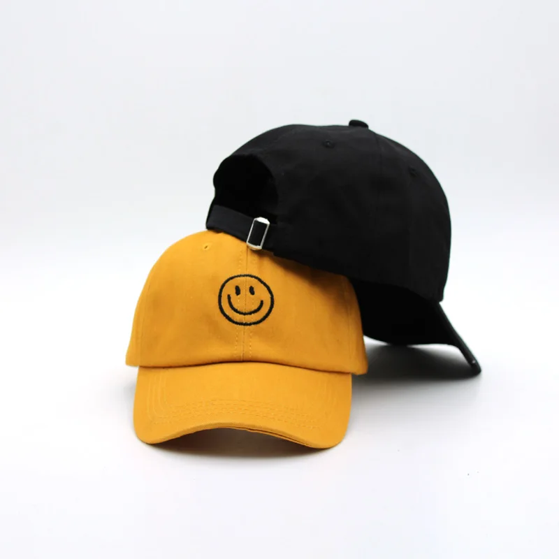 Новый стиль бейсболка шапка-бейсболка вышивка смайлик новый хлопок casquette Осенняя