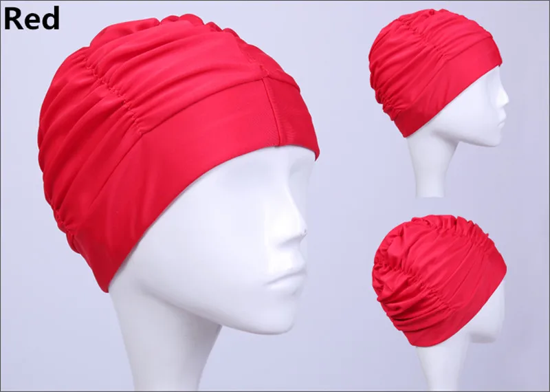 Женские Профессиональные длинные волосы защита ушей плавать ming cap s, спортивный плавательный бассейн спа пляжная шляпа, подростковые девушки высокие эластичные плиссированные плавающие кепки