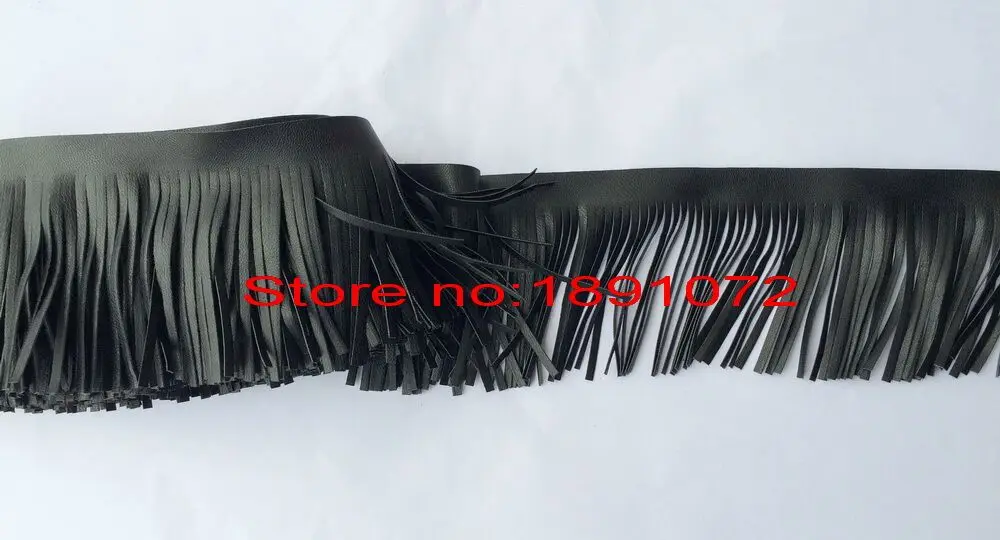 Wholesale 5Yards Size 15cm Black Double Side Imitation Leather Tassel Fringe Trim For Jacket Decoration Dress DIY Accessories | Дом и сад
