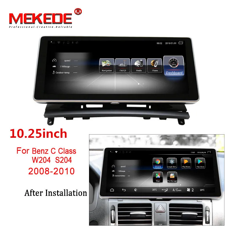 10.25inch NTG 4.0 4G LTE 2DIN автомобильный Android 10,25 дюймовый дисплей для Mercedes Benz C Class W204 2008-2010 командная система обновленный экран - Цвет: 10.25inch NTG 4.0