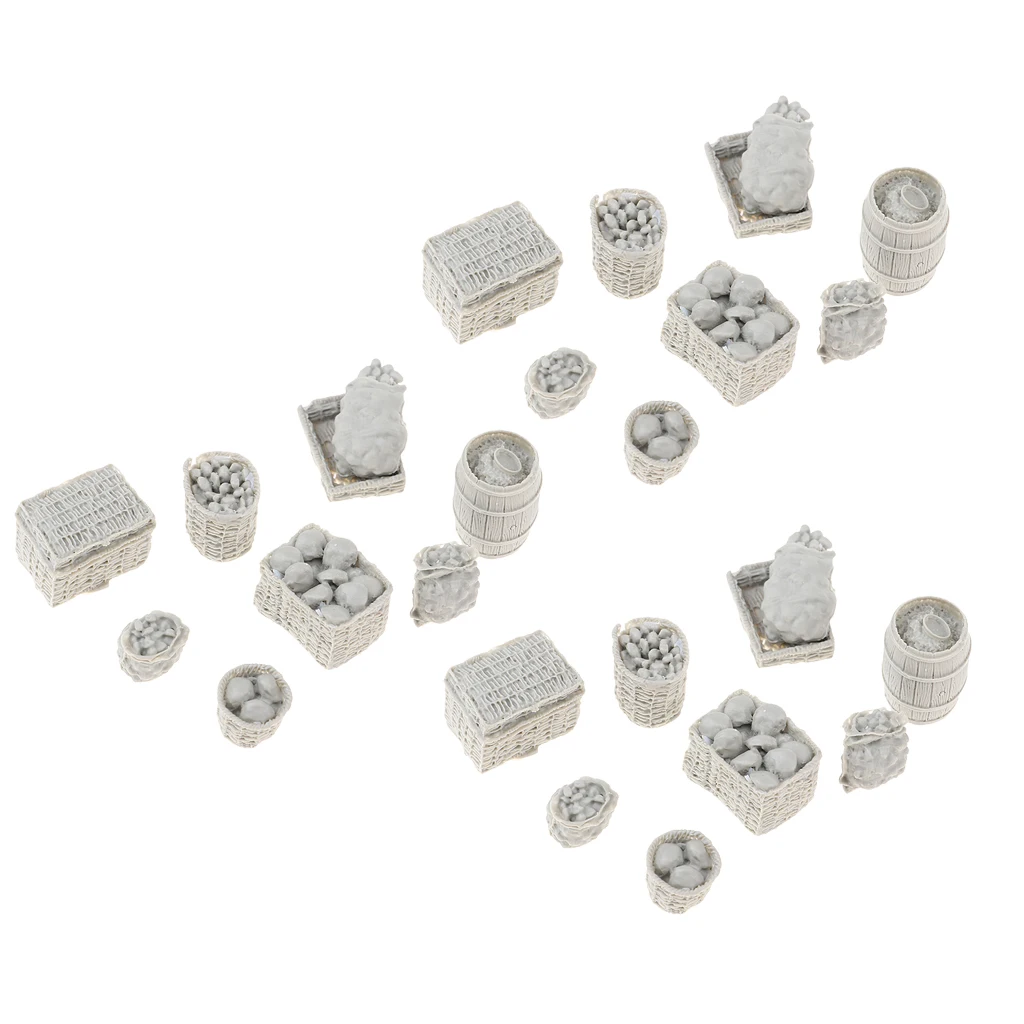 

3 комплекта 1/35 поставки еды модель корзины для мини-песочного стола Военная сцена