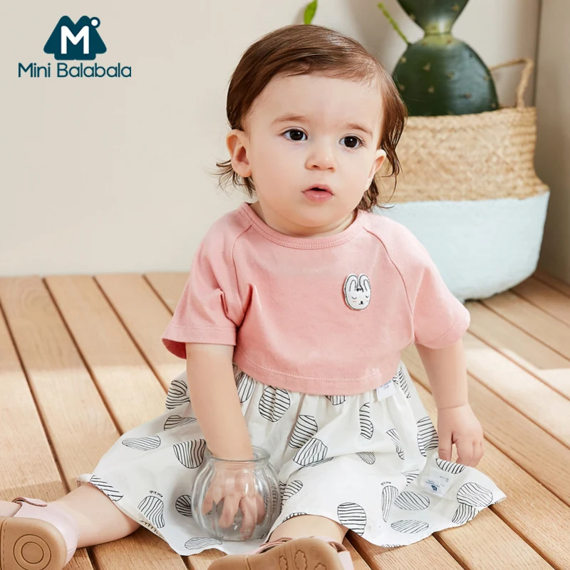 Мини платье balabalaBaby для девочек костюм лето 2019 Новое Детское на бретелях
