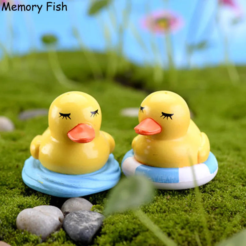Mini cartoon cute small ducks model Action Figures Toys /aquariums ornaments micro garden Decoration miniature figurine D | Игрушки и