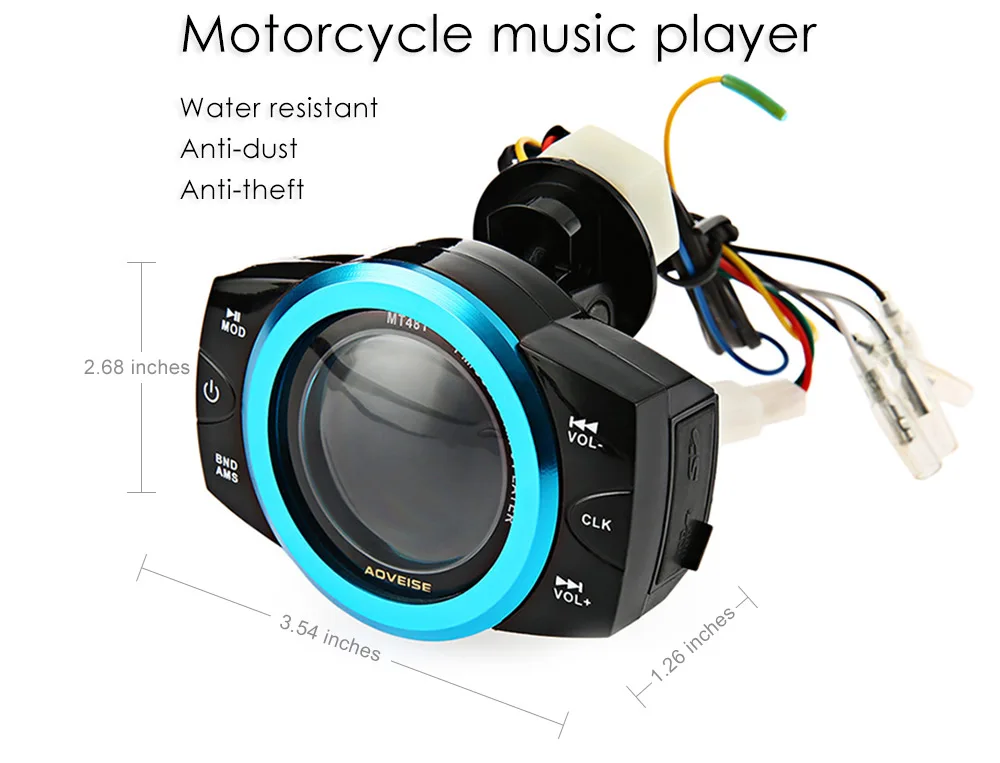 12 V мотоциклов покрытие Рог Электрический Мотоцикл установке динамик мотор MP3