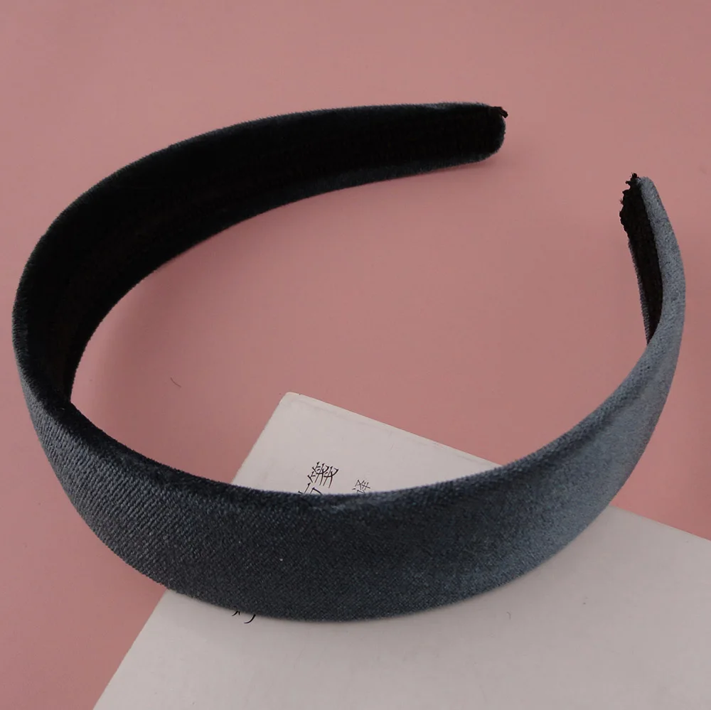 

2PCS 3.0cm Velvet Fabric Covered Plastic Hair Headbands for women girls plain fur hairbands wholesale DIY hair accessories