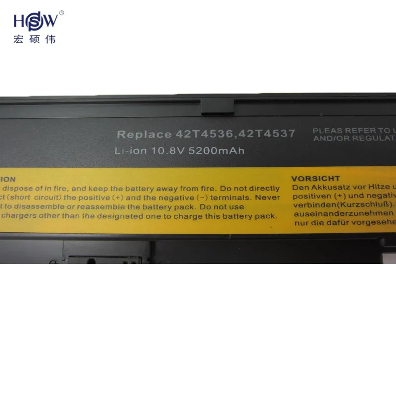 HSW 5200 мАч аккумулятор для IBM lenovo ThinkPad X200 7454 7455 7458 X200s 7465 X201 X201s X201i акумуляторная