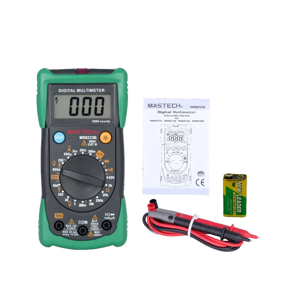 MASTECH MS8233B Цифровые мультиметры AC/DC Напряжение постоянного тока сопротивление