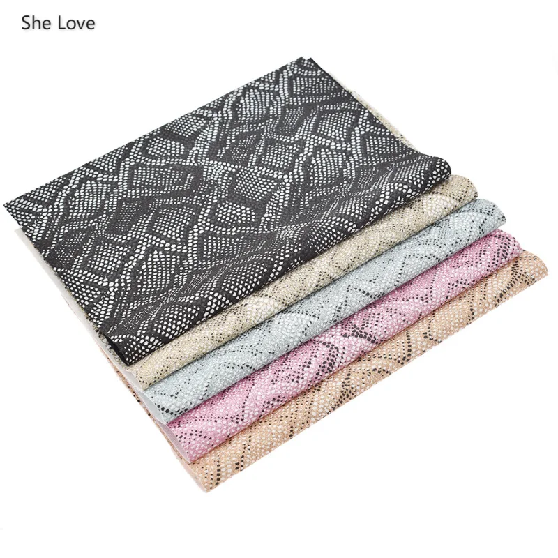Chzimade A4 Snake Skin Fabric Sheet Glitter Sewing For Handmade Bow Patchwork Bags Decoration Diy Crafts | Дом и сад
