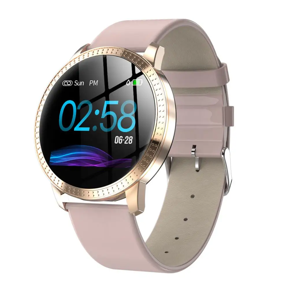 

CF18 1.22 Inch Smart Watch Waterproof IP67 Blood Pressure Heart Rate Monitor Metal Starp Multi Sport Modes SmartWatch Women Band