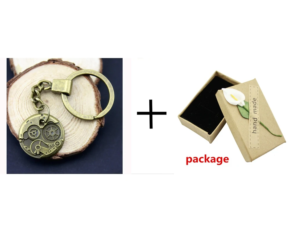Home Decor Metal Crafts Favors gear Pendants DIY Car Key Ring Holder Souvenir For Gift Optional Package Kraft Paper Box | Дом и сад