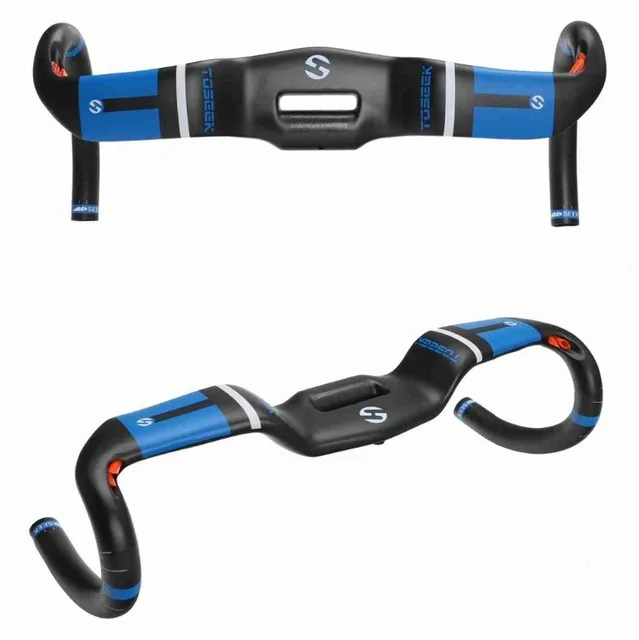 

New TOSEEK Blue Logo UD Matte Full Carbon Fiber for road Bike handlebar Parts Bicycles bent bar 31.8 x 380/400/420/440mm
