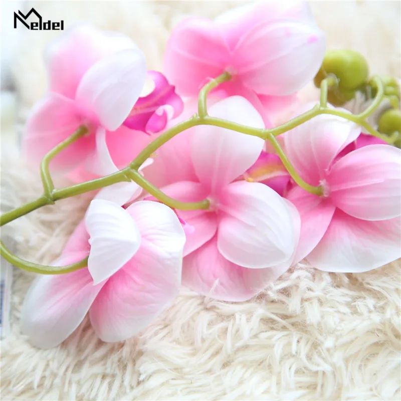Meldel Wedding Bouquet Bridesmaids Holder Orchid Flower Artificial Phalaenopsis Arrangement DIY Home Office Decor | Свадьбы и