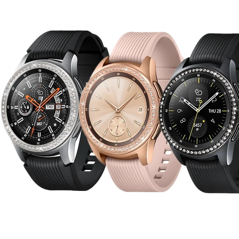 Новое поступление стальной ободок для samsung Galaxy Watch 46 мм/42 мм/gear S3 АЛМАЗНОЕ КОЛЬЦО клеющаяся крышка защита от царапин рамка