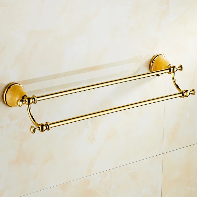 4 стиля Нефритовая медь двойные Вешалки для полотенец Золотая вешалка ванной