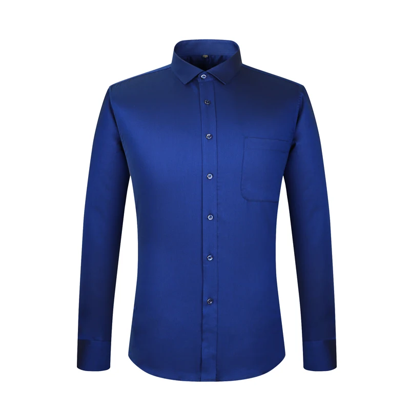 

Men's 100% Cotton Long Sleeve Shirts Non-iron Business Slim Fit Formal Dress Shirt Male Social Solid Business Non-iron Shirts