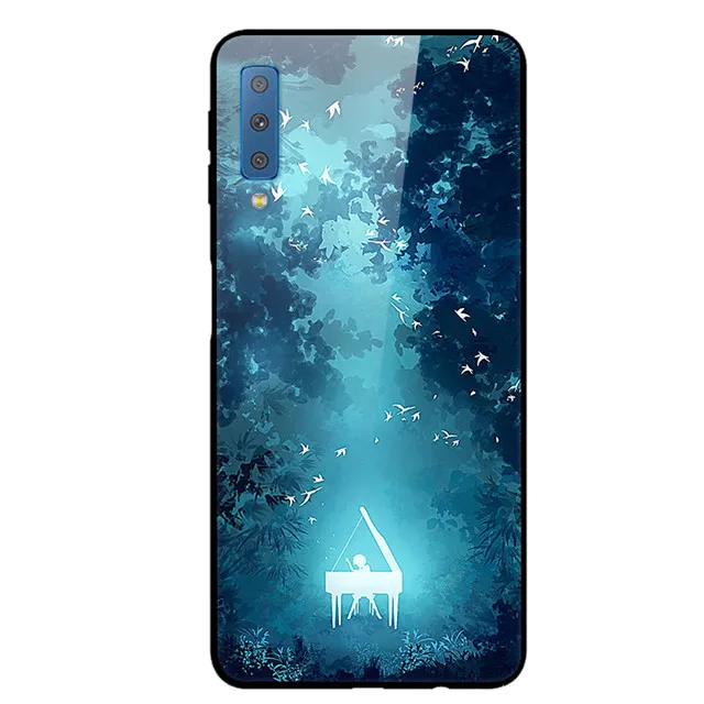 13 Для samsung A7 чехол из закаленного стекла A750 жесткий чехол для samsung Galaxy A7 чехлы для телефонов Чехол 7 7A мягкий бампер - Цвет: 13